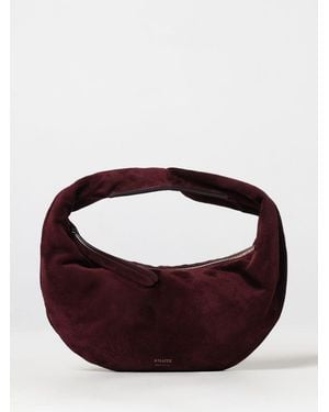 KHAITE Olivia Small Suede Calfskin Hobo Bag With Zip Closure - Brown