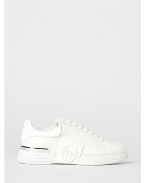 Philipp Plein Phantom Kick$ Leather Trainers - White