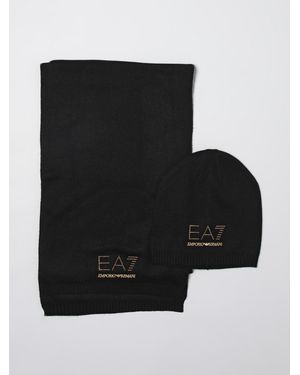 EA7 Set Sciarpa + Cappello Con Logo - Nero