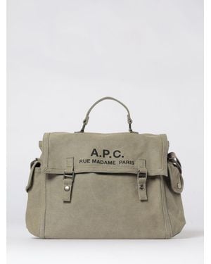 A.P.C. Recuperation Satchel Cotton Bag With Logo - Natural