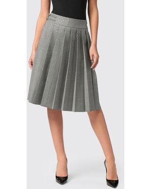 Philipp Plein Prince Of Wales Jersey Wrap Mini Skirt With Rhinestones - Grey