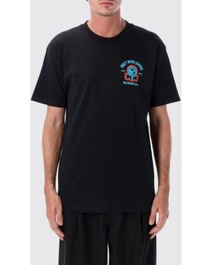 Obey Cotton T-Shirt With Contrasting Graphic Print On The Chest And Back - Black