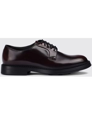 Doucal's Coloured Brushed Calfskin Derby Shoes With Rubber Sole - White