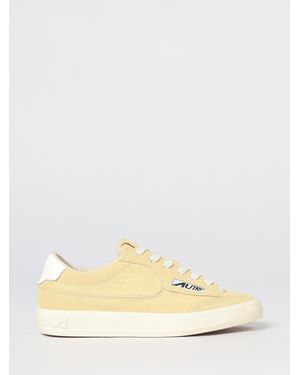 Autry Windscape Leather And Suede Low-Top Trainers With Carved Logo - Natural