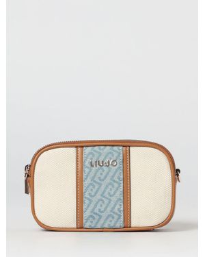 Liu Jo Canvas And Denim Bag With Jacquard Logo - Multicolour