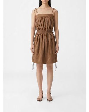 Saint Laurent Crêpe Mini Dress - Natural