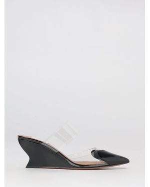 Alaïa AlaiA Le Cå“Ur Patent Leather Wedge Mules With Almond Toe - Black
