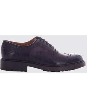 Doucal's Smooth Calfskin Brogue Derby Shoes With Rubber Sole - Multicolor