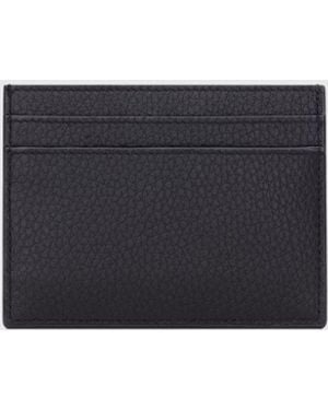 Saint Laurent Tiny Cassandre Leather Credit Card Holder - White