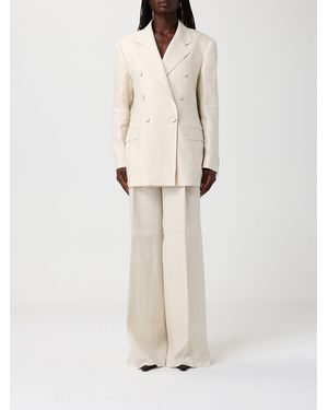 Tagliatore Double-Breasted Linen Blend Suit - Natural