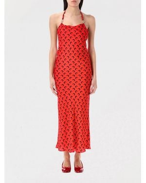 Marine Serre Crescent Moon Print Maxi Dress - Red