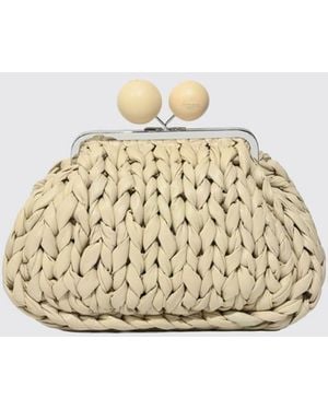 Weekend by Maxmara Woven Leather Clutch - Natural