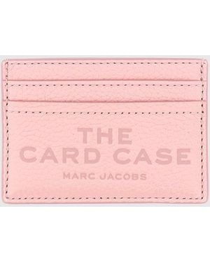Marc Jacobs Grained Leather Card Holder With Zip Closure And Six Slots - Pink