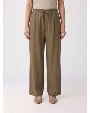 Brunello Cucinelli Viscose And Linen Pants - Natural