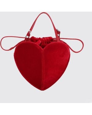 ROTATE BIRGER CHRISTENSEN Heart-Shaped Velvet Handbag With Drawstring Closure - Red