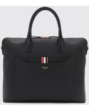 Thom Browne Bolso De Piel Granulada - Negro