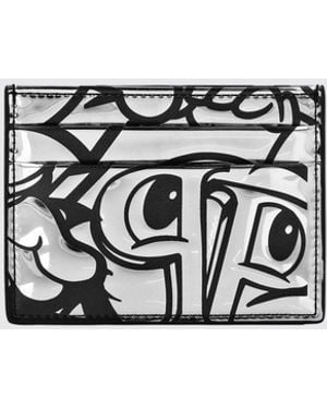 Philipp Plein Smile Calf Leather Card Holder - White