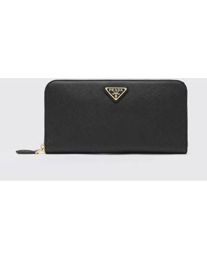 Prada Saffiano Leather Wallet - Black
