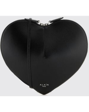 Alaïa Le Cœur Heart-Shaped Leather Crossbody Mini Bag With Zip Closure - Black