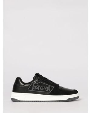 Just Cavalli Leather Trainers - Black