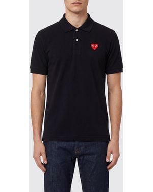 COMME DES GARÇONS PLAY Comme Des GarÇ Ons Play Slim Fit Cotton Polo Shirt With Contrasting Logo - Black