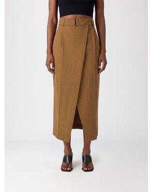 Tela Lisbon Linen Blend Midi Skirt - Natural