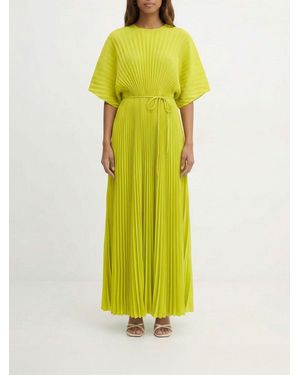 Twinset Pleated Crêpe Long Dress - Yellow