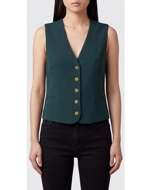 Liu Jo Slim Fit Single-Breasted Tailored Vest - Blue