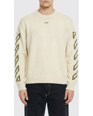 Off-White c/o Virgil Abloh Cotton Logo Crewneck Pullover - Natural