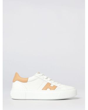 Hogan Crosswind Leather Trainers - Natural