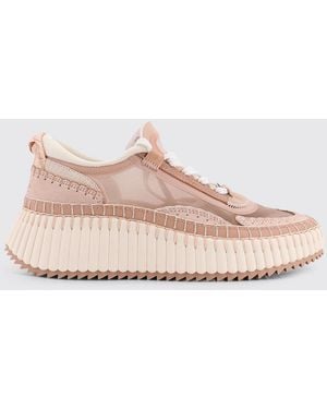Chloé Chlo&Eacute Nama Mesh Nylon Trainers - Pink