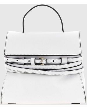 Moschino Tie Me Leather Bag - White