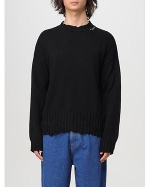 Marni Distressed Hem Detail Relaxed Fit Knitwear - Black