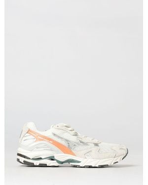 Mizuno Wave Rider 10 Suede And Mesh Trainers - Natural