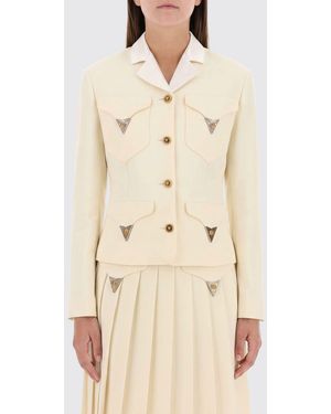 Versace Slim-Fit Cropped Single-Breasted Wool Jacket With Medusa Buttons - Natural