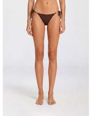 DIESEL Slim Fit Polyamide Bikini Bottoms With Adjustable Side Ties - Brown