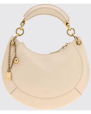Chloé ChloÉ Banana Smooth Calfskin Handbag With Rigid Handle - Natural