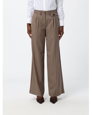 Mar De Margaritas Prince Of Wales High-Waisted Palazzo Trousers - Brown