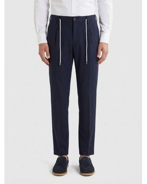 Eleventy Stretch Virgin Wool Pants - Blue