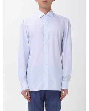 Luigi Borrelli Napoli Classic Striped Cotton Shirt - Blue
