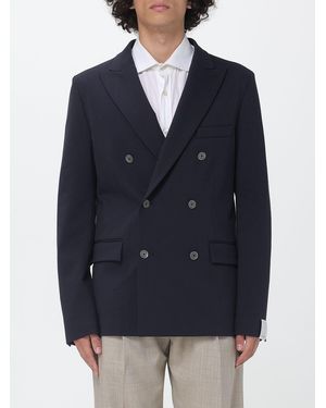 Paolo Pecora Wool Blend Double-Breasted Blazer - Blue