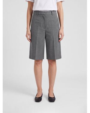 MM6 by Maison Margiela High-Waisted Knee-Length Tailored Shorts - Grey