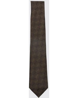 Emporio Armani Jacquard Silk Tie - White