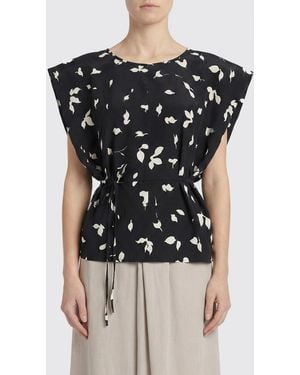 Alysi Patterned Cotton Top - Black