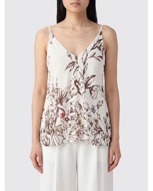 Semicouture Floral Print Top With Thin Straps - White