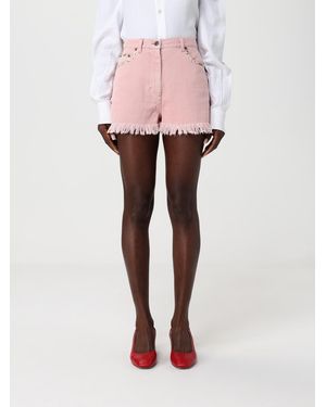 Valentino Cotton Blend Shorts With Printed Pockets - Pink