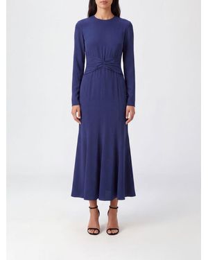 Alberta Ferretti Long-Sleeved A-Line Midi Ceremony Dress - Blue