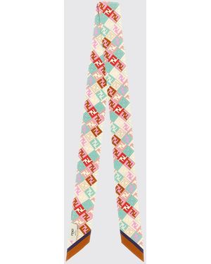 Fendi Bandeau Wrappy De Seda Con Estampado De Monograma Ff - Blanco