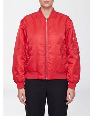 Anine Bing Short Padded Nylon Bomber Jacket With Zip Closure - Red