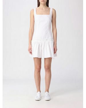 Pinko Enna Off-The-Shoulder Square Neck Cotton Mini Dress - White